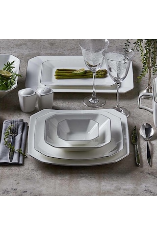 Bernardo Efes 12 Kişilik 60 Parça Çatal Kaşık Bıçak Takımı GÜmüş