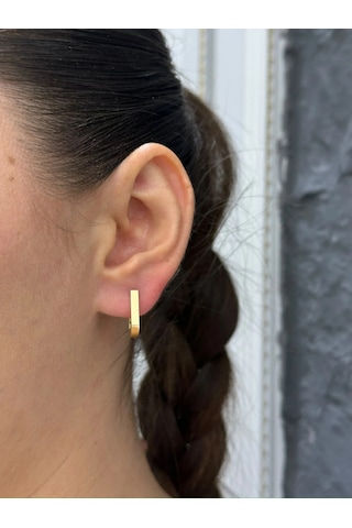 14 Ayar Altın Oval Şekilli Küpe 1286 Gold