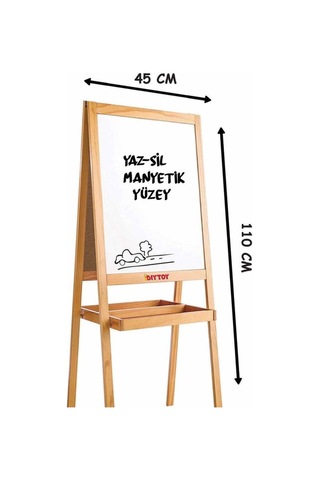2195 Ayaklı Çift Taraflı Manyetik Ahşap Yazı Tahtası
