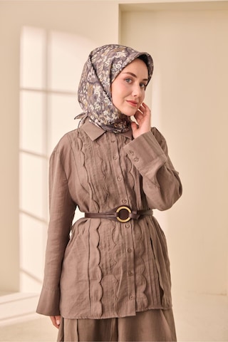 Silk Home Twill İpek Eşarp 11478-32 Antrasit, Taş, Su Yeşili, Füme