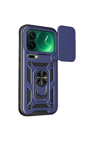Newface - 942 - Xiaomi Mi 17 Pro Max Pars Lens Yüzüklü Silikon - Spt-gld - - Lacivert