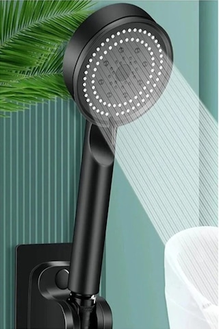 5 Fonksiyonlu Siyah El Duşu Krom