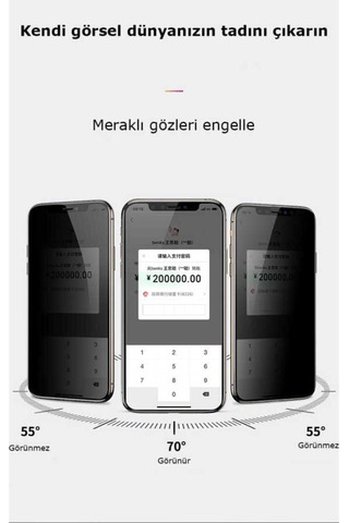Apple Uyumlu iPhone 12 Pro Zore Kor Privacy Cam Ekran Koruyucu