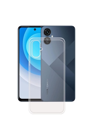 Tecno Uyumlu Camon 19 Neo Kapak 1mm Süper Silikon Şeffaf Kılıf