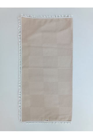 S.kahve Kız Erkek Bebek Battaniyesi Pike %100 Pamuklu Doğal Organik Uyku Çift Taraflı Örtü 86x86cm Btn10248 Sütlü Kahve