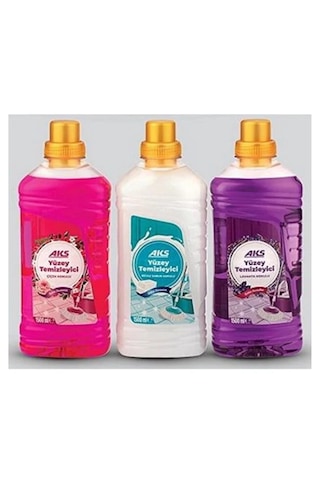 Aks Yüzey Temizleyici Çiçek Kokulu 1,5 L + Beyaz Sabun 1,5 L + Lavanta Kokulu 1,5 L 3'lü Set