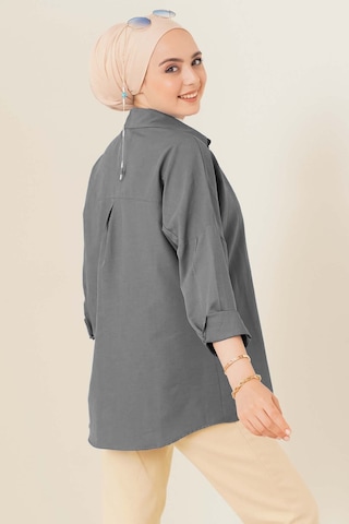 Bigdart 103901 Oversize Basic Tesettür Gömlek - Gri 001