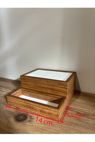 Mimoza Baharatlık Bölmeli Ahşap Masaüstü Peçetelik 24 Adet Restaurant Dispenser Afrika Ceviz Baharatlıklar Hariç