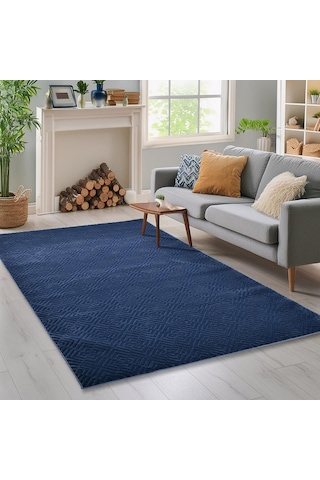 Latte Lacivert Yumuşak Peluş Dokuma Halı Yolluk Çocuk Odası Oturma Odası Salon Mutfak Halısı Y499a Wd26
