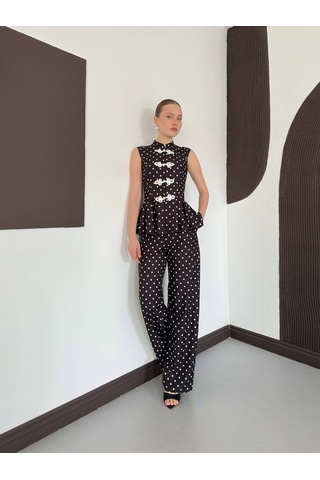Verymoda Puantiyeli Pantolon D3075 Siyah