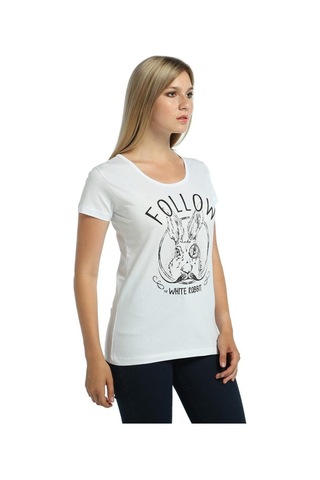 Bant Giyim - White Rabbit Beyaz Kadın T-Shirt Tişört