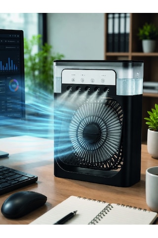 Su Hazneli Püskürtmeli Fan 1-3-5 Püskürtme Seçeneği, Type-c Güç Girişi Çok Renkli