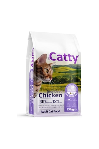 Catty Tavuklu Kısırlaştırılmış Yetişkin Kedi Maması 15 Kg