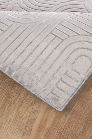 Tropikal Home Bambu Dokulu Modern Desenli Kaymaz Taban Lüx Dört Mevsim Yıkanabilir Halı Yolluk Gri