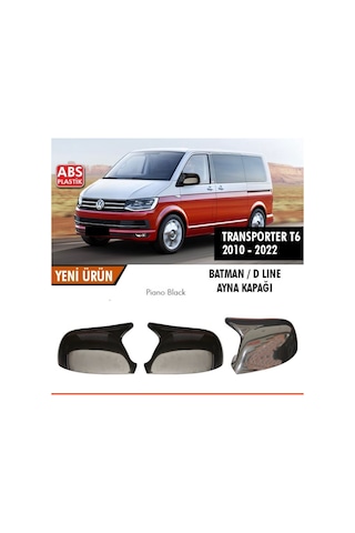 Transporter T6 Batman Ayna Kapağı 2010-2022 Piano Black