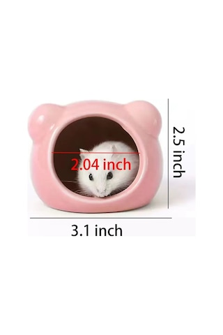 Maiyame Küçük Evcil Hayvanlar İçin Seramik Soğutucu Yuva - Kıskaçlar İçin Yazlık Buzlu Yatak - Pembe 8.1x6.5x5.2cm