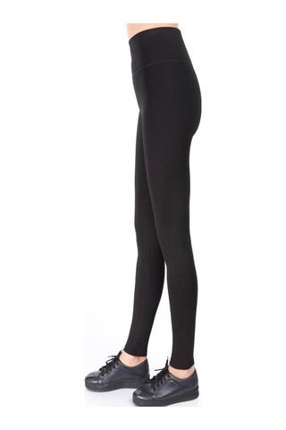 Incebelli Kadın Siyah Geniş Kemerli Çelik Örme Taytsiyahm Siyah