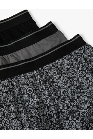 Koton 3'Lü Boxer Seti Soyut Baskılı Çok Renkli Antrasit Desenli 4Slm90034Mk Antrasit