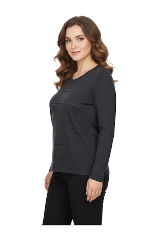 Wearon Kadın Yumoş Taşlı V Yaka Bluz Bgl-st05144 Antrasit
