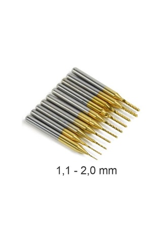 Titanyum Kaplı Tungsten Çelik Cnc Freze Pcb Kesici 1,1 - 2,0mm
