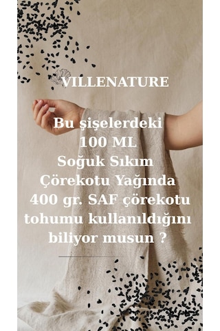 Villenature Soğuk Sıkım Çörekotu Yağı Black Seed Oil Nigella Sativa 50 Ml