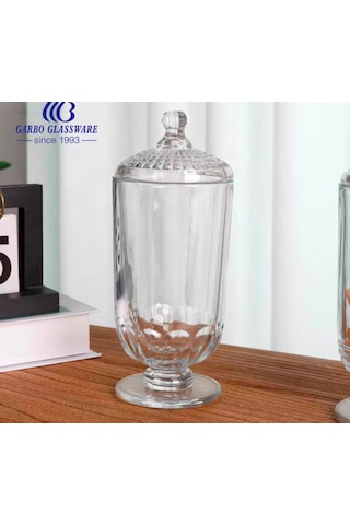 Chacha Home Cam Kapaklı Ayaklı Drajellik & Şekerlik 780 Ml - 24 Cm Şeffaf