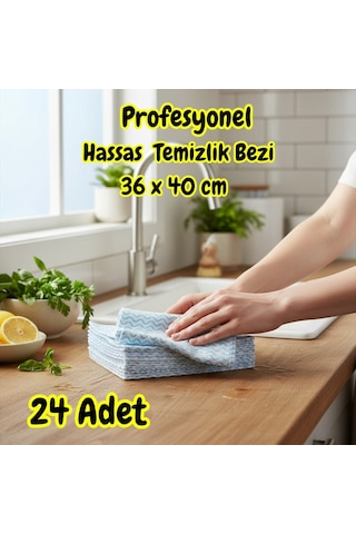 Technow Softtex Profesyonel Süper Emici Hassas Büyük Boy 36x40cm Temizlik Bezi 24'lü Sarı