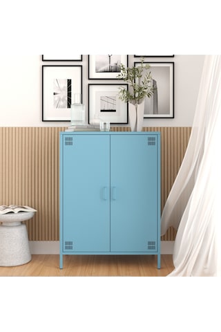 Pera Metal Dolap 2 Kapılı 80,50 X 40 X 109,50 Cm - 9 Renk Seçeneği Bulunmaktadır Ral 5024 Mavi