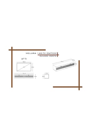 Melura Tv Ünitesi - Tv Sehpası 140 Cm Duvara Monte %100 Mdf Gri