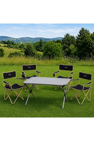 Yek Outdoor Campout Alüminyum Xxl Büyük Masa + 4 Campout Mogan Sandalye Set Diğer