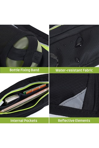 Geeksen Koşu Ve Spor İçin Hafif Su Şişeli Bel Çantası - Portakal Renk Çok Renkli