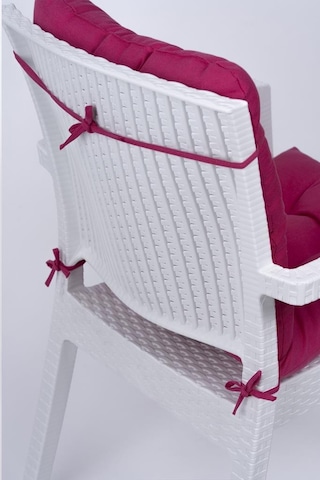 Altınpamuk Neva Pofidik Arkalıklı Özel Dikişli Bağcıklı Sandalye Minderi 44x94 CM Fuşya