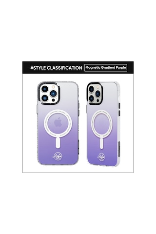 Rock Apple Uyumlu iPhone 14 Plus Amber Serisi Magsafe Kılıf Mor Mor