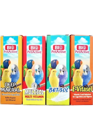 Kafes Kuşları Kanarya Muhabbet Kuşu Papağan Kuş Vitamini 4 Lü Set