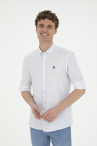 U.s. Polo Assn. Erkek Mavi Gömlek Desenli 50288670-vr036 Mavi