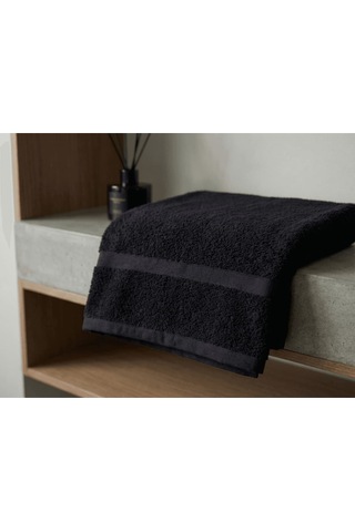 %100 Pamuk 4'lü Premium Siyah El Yüz Banyo Havlu Seti 45x90 Diğer