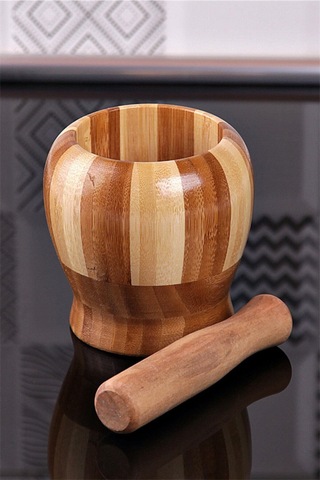 Lüx Bambu Havan Büyük Boy Doğal Bambu Sarımsak Ve Baharat Ezici Ahşap Değildir - 862577564