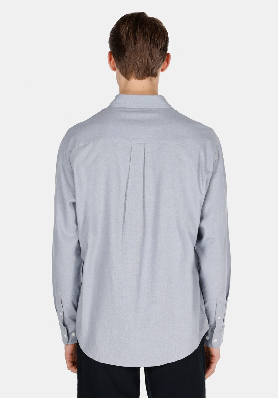 Colin's Colins Relax Fit Shirt Neck Düz Erkek Gri Uzun Kol Gömlek Cl1074490 Q1.v1 Gbl Gray Blue