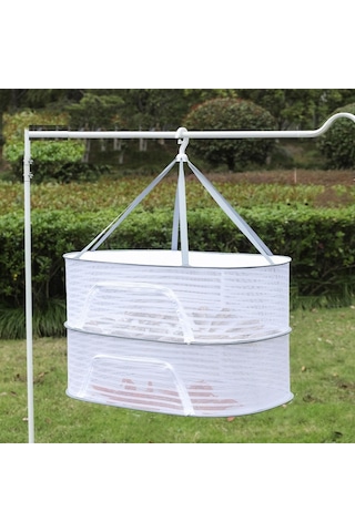 50 X 70 Cm Katlanabilir Kurutma Balıkçılık Sebzeler Balık Ağı Asılı Giysiler Kurutma Depolama Rafı, Spec: 2 Katmanlar Çok Renkli