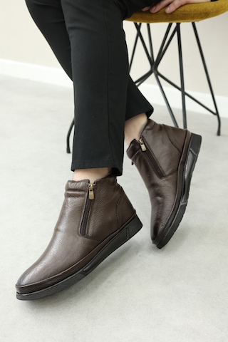 Hakiki Deri Kürklü Erkek Spor Bot 724kma22 Kahve