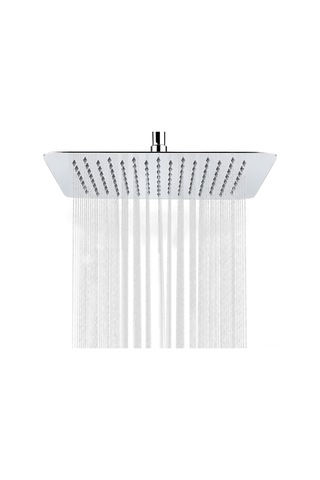 Lemestar 8 İnç İnce Kare Desenli Paslanmaz Çelik Duş Başlığı - Yüksek Basınçlı, Kendini Temizleyen, Korozyona Dayanıklı Bağlantı Çubuğu Yok Diğer