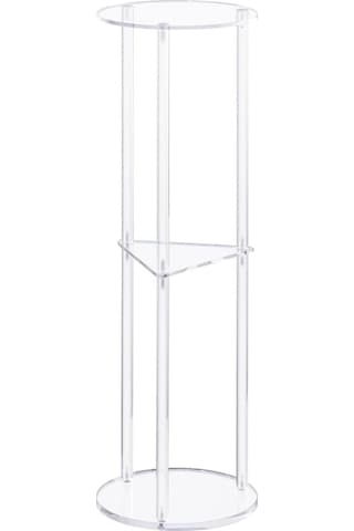 Suntek Şeffaf Akrilik Sehpa Yuvarlak Başucu Sehpası Balkon Ev