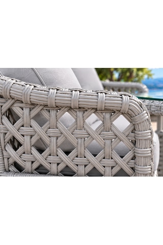 Rattan Bahçe Ve Balkon Takımı 3+3+1+1 2 Adet Puf Hediyeli