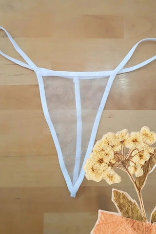Anastasia String Tanga Tül Külot - Beyaz Ans111 Beyaz