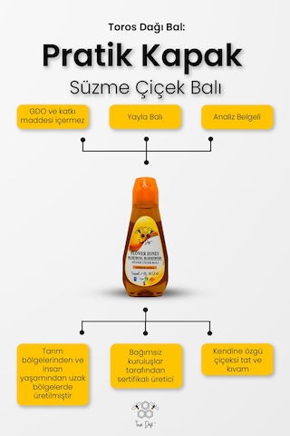 Toros Dağı Pratik Kapak Süzme Çiçek Balı 400 G