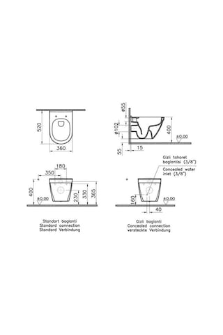 VitrA S50 Rim-ex Kanalsız Asma Klozet 7740b003-0850 Beyaz