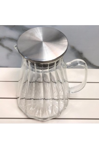 Kapris Metal Kapaklı 1500 Ml Cam Sürahi Kap-020