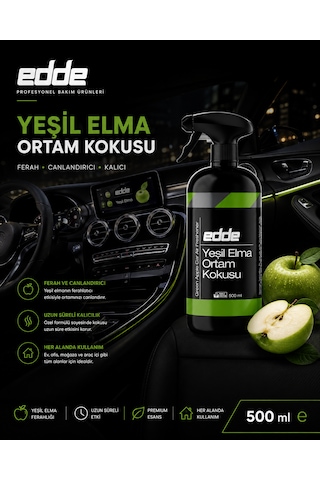 Edde Yeşil Elma Kokulu Araba Araç Oto Ortam Kokusu Araç Içi Kokuları Oto Parfümü 500 Ml Oto Detailing
