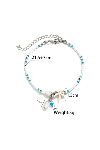 Denizyıldızı Denizyıldızı Şeklinde Halhallar Alaşım Ayak Bileği Aksesuarları Yeni Plaj Ayak Bileği Zincirleri Adam Beyaz