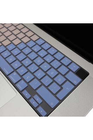 Apple Uyumlu MacBook Klavye Koruyucu Türkçe Q Silikon İnce Hafif Yıkanabilir Air 13,6-15,3 İnç Pro 14,2-16,2 İnç M1-m2-m3-m4-m5 Mavi Pembe